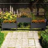 Cumpara ieftin Jardinieră, gri , 245,5x44x75 cm, lemn masiv de pin
