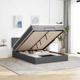 VidaXL Pat otoman cu saltea țesătură gri &icirc;nchis 140x190 cm 3311623
