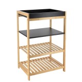 Cumpara ieftin Corp Mobilier Bambus/Mdf 4 Rafturi 70X33X43 Cm &ndash; Bamboo / Negru | Mobilier Depozitare Baie