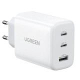 INCARCATOR retea Ugreen, &quot;CD275&quot; Quick Charge 65W GaN, 2 x USB Type-C, 1 x USB, alb &quot;90496&quot; (timbru verde 0.18 lei) - 6957303894963
