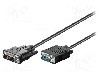 Cablu DVI - VGA, D-Sub 15pin HD mufa, DVI-I (12+5) mufa, 1m, negru, Goobay - 50989