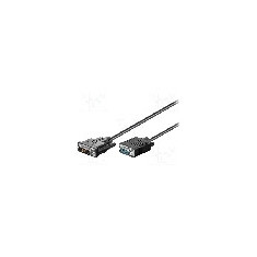 Cablu DVI - VGA, D-Sub 15pin HD mufa, DVI-I (12+5) mufa, 2m, negru, Goobay - 50990