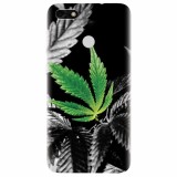 Husa silicon pentru Huawei Y6 Pro 2017, Trippy Pot Leaf Green