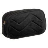 Portfard Catifelat Negru cu Model Zigzag &ndash; Organizator Cosmetică, CMCLASS