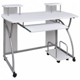 vidaXL Birou de computer, alb, 110x52x88,5 cm, lemn prelucrat 20584