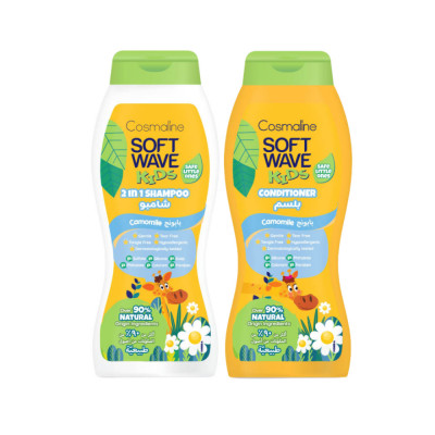 Pachet Sampon 400ml si Balsam 400ml Cosmaline Soft Wave Kids, 90% ingrediente naturale, pentru copii foto