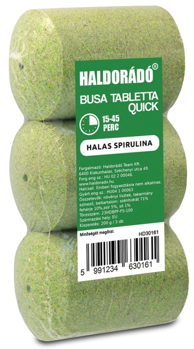 Haldorado - Tableta fitofag dizolvare rapida, 3 buc./set - Peste Spirulina