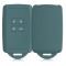 Husa Cheie Auto kwmobile pentru Renault/Dacia 4 Butoane - Keyless Go, Silicon, Verde, 48035.207