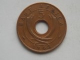 5 CENTS 1943 EAST AFRICA