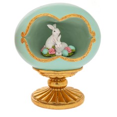 Decoratiune Ou din rasina Bunny Couple