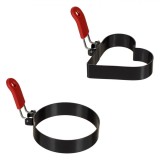 Set 2 forme metalice pentru oua ochiuri si clatite Shopiens&reg;, forma de inima si cerc