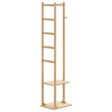 Cumpara ieftin Suport pentru haine cu carlige si rafturi 38,5x30x156 cm bambus