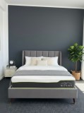 Pat Belmonde 160x200 Lada de Depozitare Tapitat Catifea Gri (cod ML2304-04)