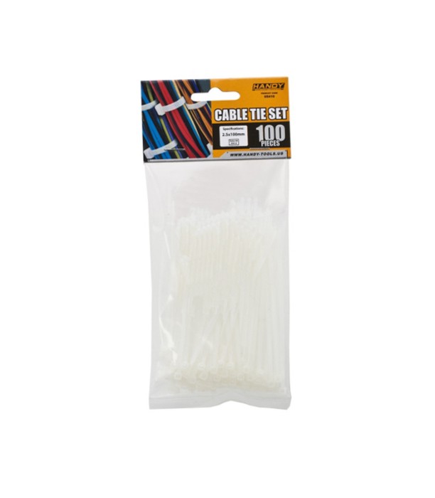 Coliere plastic 100x2.5 mm transparent 100buc Handy
