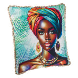 Perna de Vara Colorata Model Femeie din Africa cu Franjuri