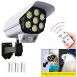 Cumpara ieftin Camera falsa cu panou solar si senzor de miscare, 77 Led-uri SMD