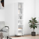 Cumpara ieftin Dulap &icirc;nalt, alb extralucios, 34,5x32,5x180 cm, lemn prelucrat
