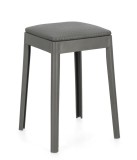 Taburet polipropilena piele ecologica gri inchis Scooby 34x34x49 cm