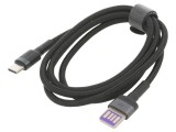Cablu USB A la USB C 1m negru textil 40W