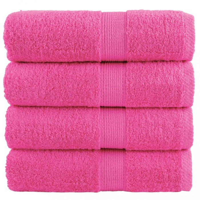 vidaXL Prosoape de baie premium SOLUND, 4 buc. roz, 30x30 cm, 600 g/m&sup2;