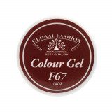 Gel Color Unghii, Vopsea de Arta Global Fashion, Seria Rose Red F67, 5g