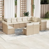 Gossi set canapele de gradina cu perne, 12 piese, bej, poliratan