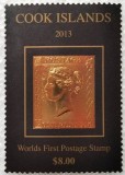 Cook Islands 2013, Regina Victoria embosat, aur, MNH
