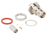 Conector TNC soclu mamă drept 50&Omega; PTFE aurit