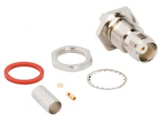 Conector TNC soclu mamă drept 50&Omega; PTFE aurit