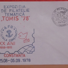 EXPOZITIA FILATELICA TEMATICA TOMIS 1978 - FILIALA CONSTANTA XX ANI 1958- 1978