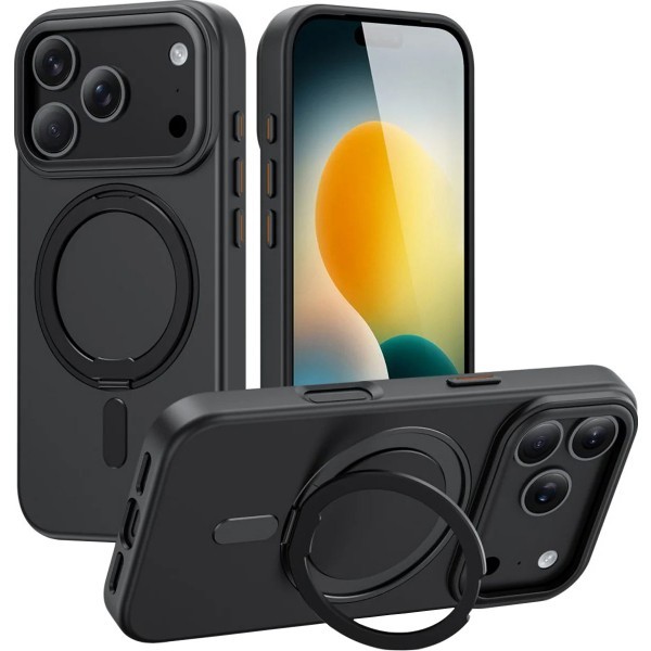 Husa MagSafe pentru Apple iPhone 17 Pro Max, Tech-Protect, MagRing, Neagra