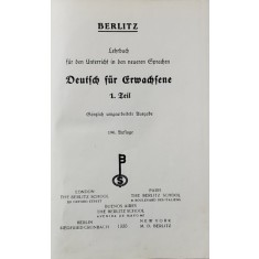 DEUTSCH FUR ERWACHSENE , 1 . TEIL , 1935