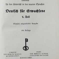 DEUTSCH FUR ERWACHSENE , 1 . TEIL , 1935