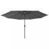 VidaXL Umbrelă soare de grădină cu LED-uri, antracit, 400 cm 312532