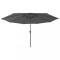 vidaXL Umbrelă soare de grădină cu LED-uri, antracit, 400 cm 312532
