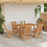 VidaXL Set de masă pentru grădină 7 pcs Maro 140 x 80 x 75 cm