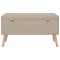 Taburete cu depozitare, 3 buc., bej, material textil - 6