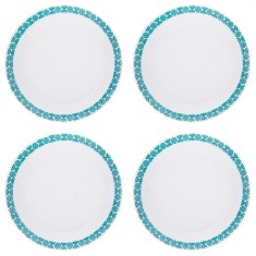 Set Farfurii 4 piese, Intinse Frosty cu Model Vernil, diametru 27 cm