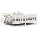 Cumpara ieftin Cadru de pat fara saltea, alb, 180x200 cm, lemn masiv pin