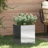 vidaXL Vază pentru Grădină Argintiu 50 x 32 x 40 cm Oțel inoxidabil