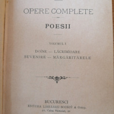 V. Alecsandri - Opere complete - Poesii , Doine si lacrimioare ,1896, dedicatie