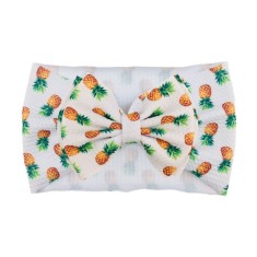 Bentita lata cu funda si imprimeu - Model 21 (Marime Disponibila: 6-12 luni