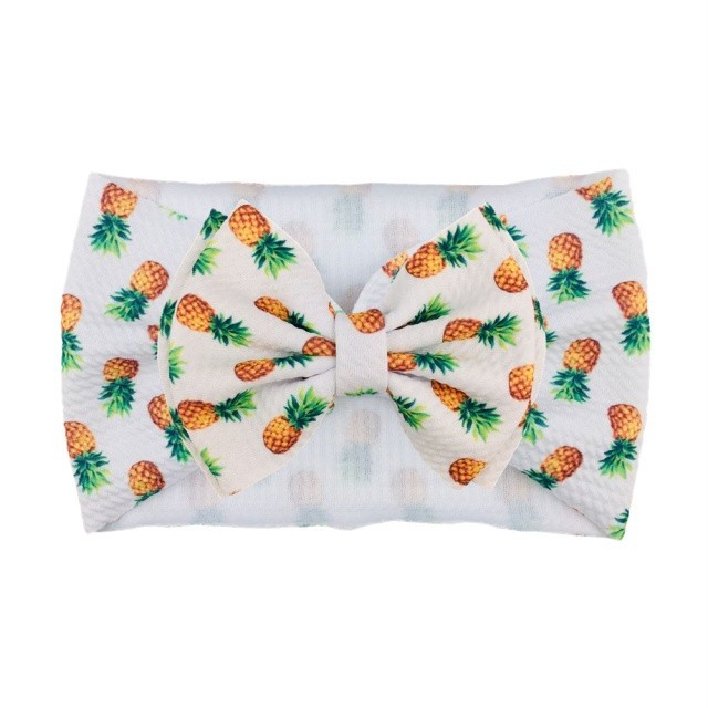 Bentita lata cu funda si imprimeu - Model 21 (Marime Disponibila: 6-12 luni