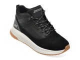 Ghete SKECHERS negre, 118414, din material textil si piele naturala