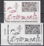 Polonia 1979-60 ani Comitetului Olimpic,2 Colite,a 2-a Print negru numerotat,MNH, Nestampilat
