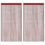 Gossi draperii cu franjuri, 2 buc., 140 x 250 cm, rosu burgund
