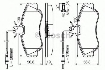 Set placute frana,frana disc PEUGEOT 306 Break (7E, N3, N5) (1994 - 2002) BOSCH 0 986 424 414 foto