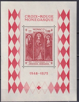 Monaco 1973 - Crucea Rosie, colita neuzata foto
