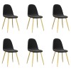 Scaune de sufragerie, 6 buc, negru, catifea