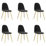 Cumpara ieftin Scaune de sufragerie, 6 buc, negru, catifea